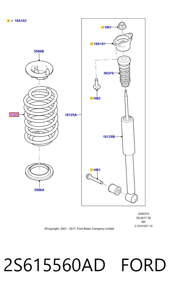 Задні пружини 2S615560AD Ford