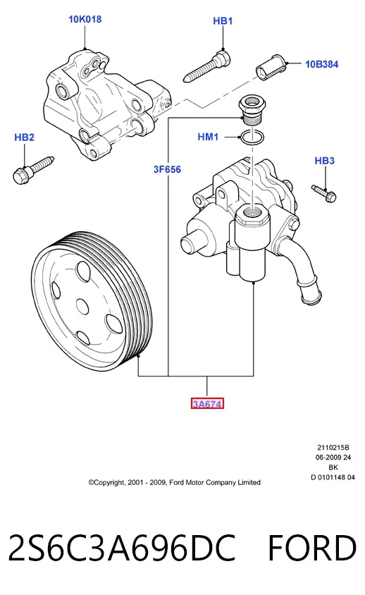 Насос ГУР 2S6C3A696DC Ford