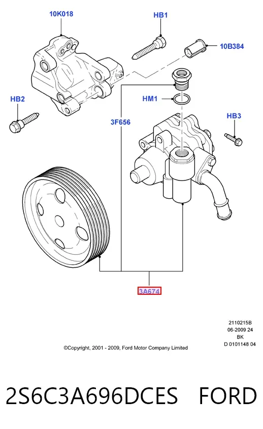 Насос ГУР 2S6C3A696DCES Ford