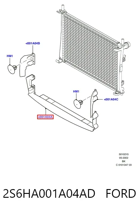 Повітропровід (дефлектор) радіатора, нижній 2S6HA001A04AD Ford