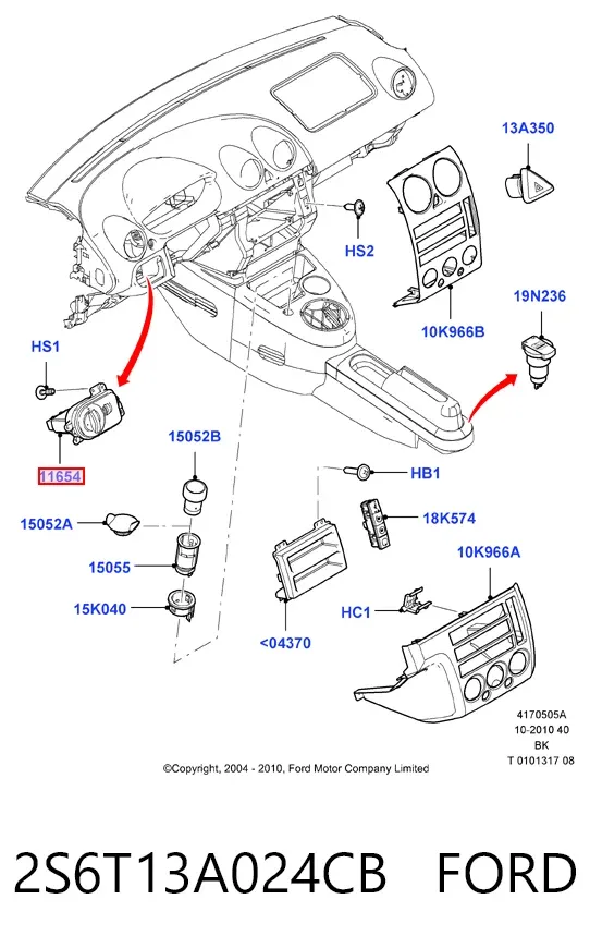 Перемикач світла фар, на "торпеді" 2S6T13A024CB Ford