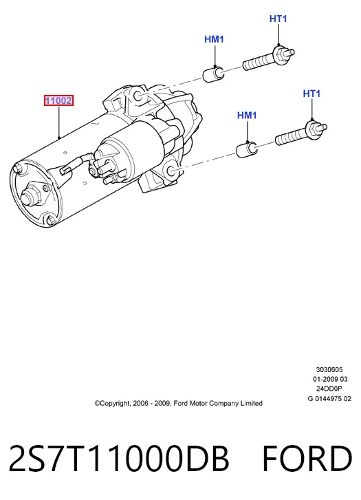 Стартер 2S7T11000DB Ford