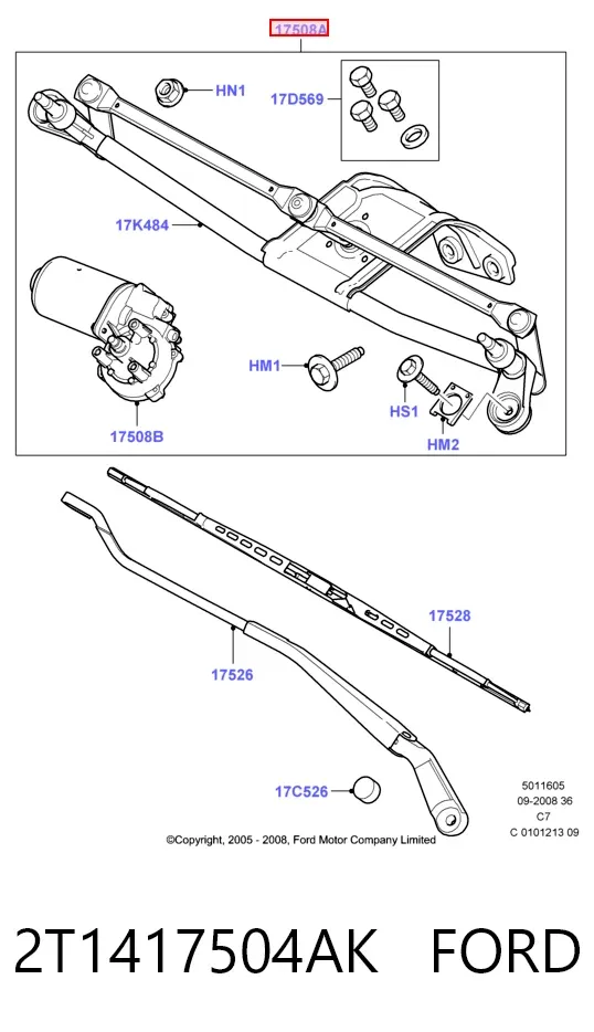 Трапеція двірників 2T1417504AK Ford