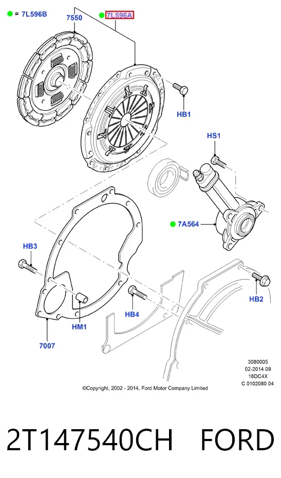 Зчеплення 2T147540CH Ford