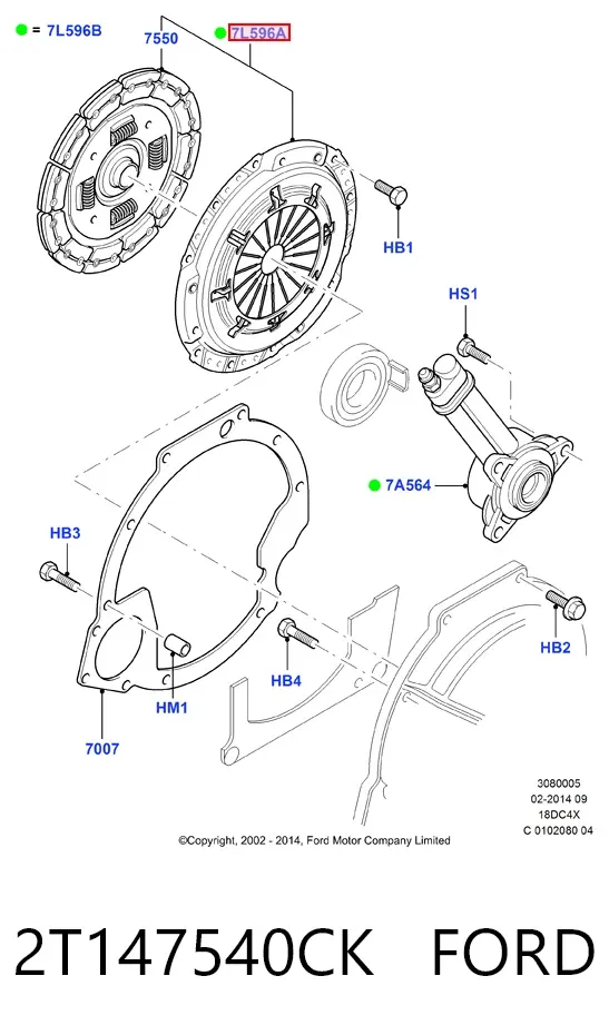 Зчеплення 2T147540CK Ford