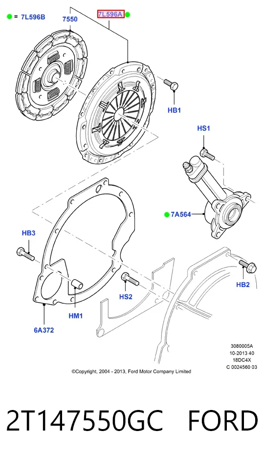 Зчеплення 2T147550GC Ford