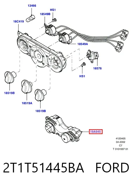 Блок управління кондиціонером 2T1T51445BA Ford