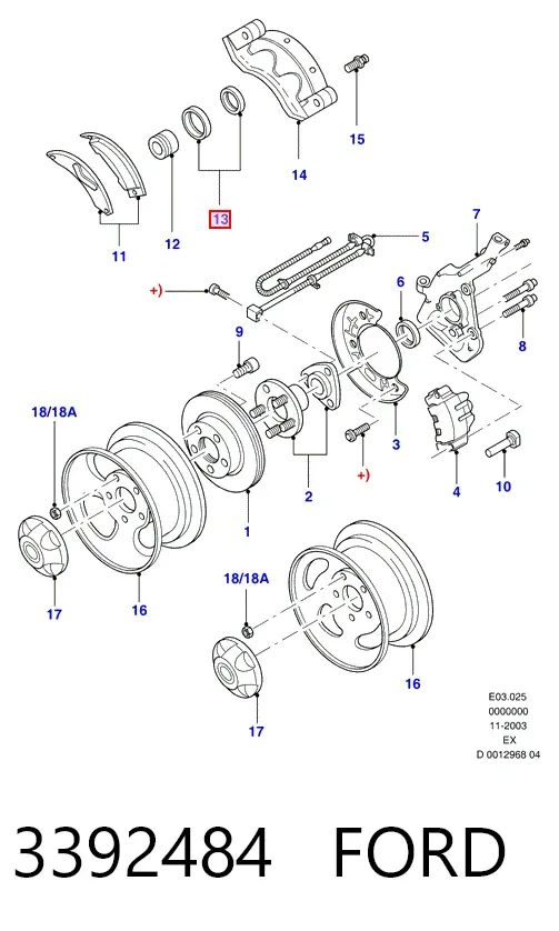 Ремкомплект переднього супорту 3392484 Ford