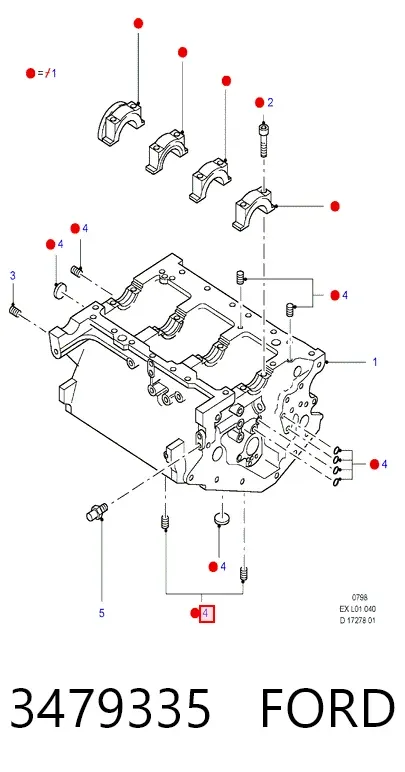 Заглушка блоку циліндрів 3479335 Ford