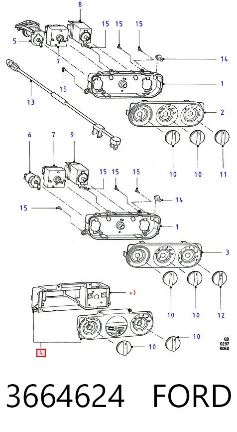 Блок управління кондиціонером 3664624 Ford