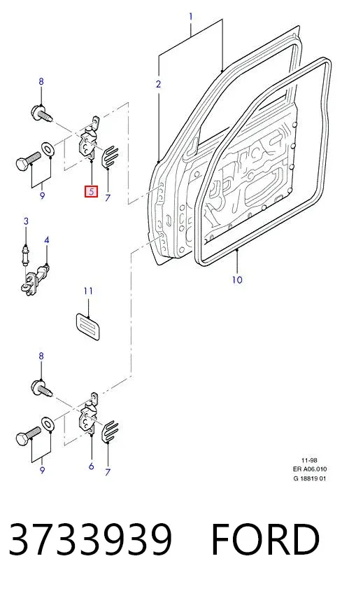 Петля передніх дверей 3733939 Ford