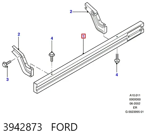 Підсилювач заднього бампера Ford Ranger ER