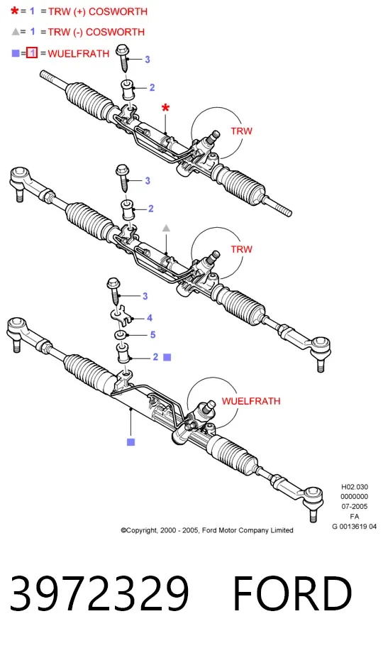 Рульова рейка 3972329 Ford