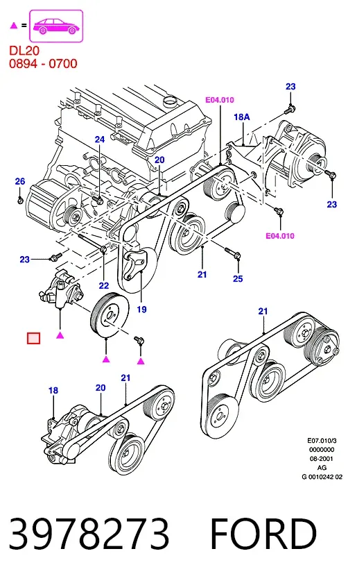 Ремінь генератора 3978273 Ford