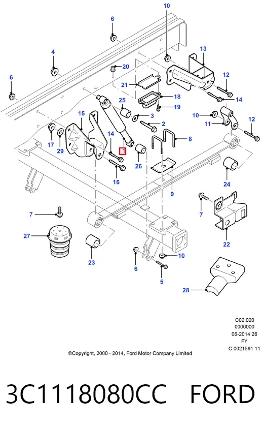 Амортизатор задній 3C1118080CC Ford