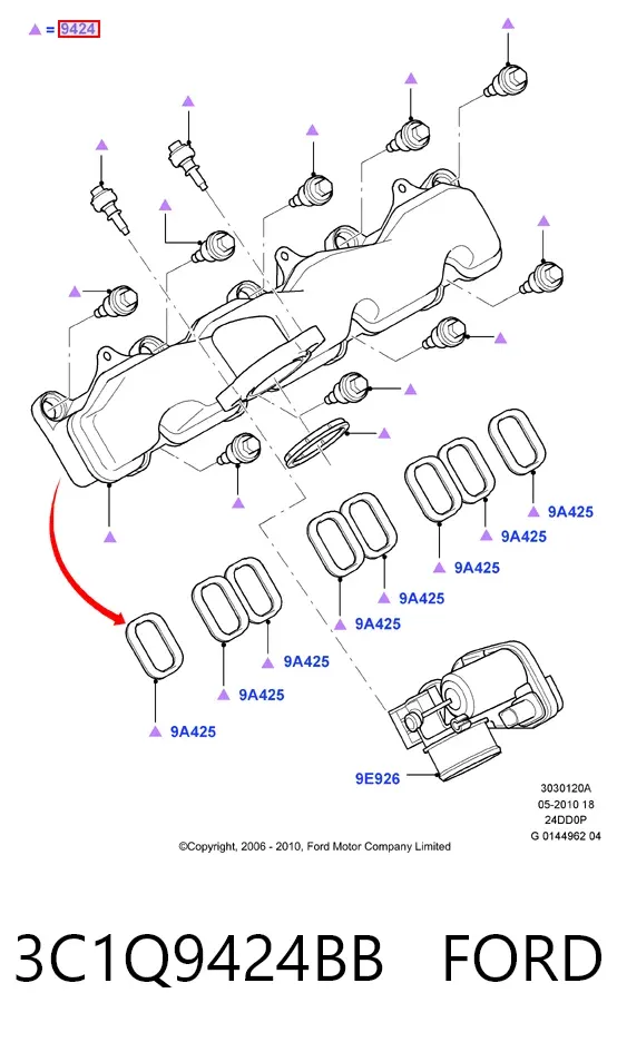 Впускний колектор 3C1Q9424BB Ford