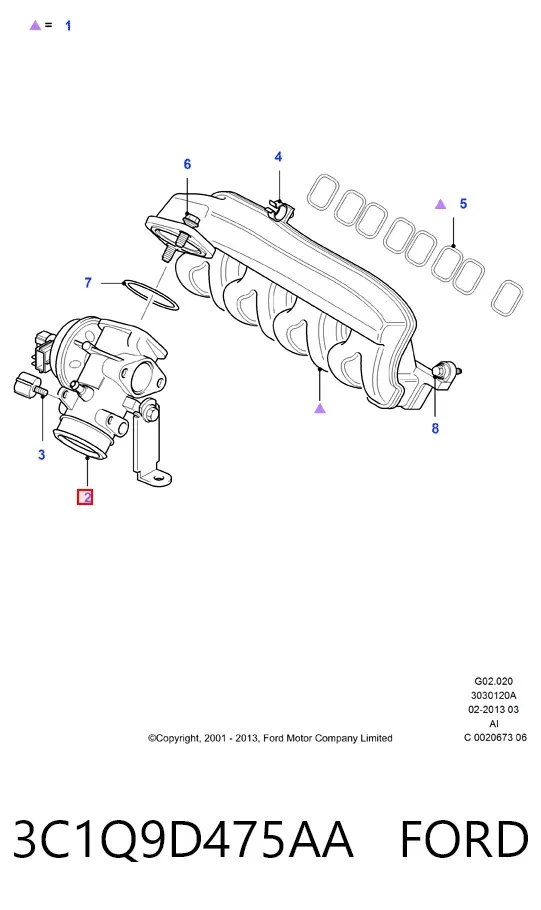 Клапан ЄГР 3C1Q9D475AA Ford