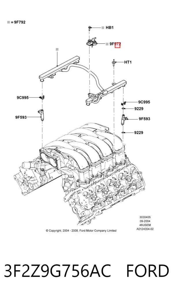 Датчик тиску палива 3F2Z9G756AC Ford