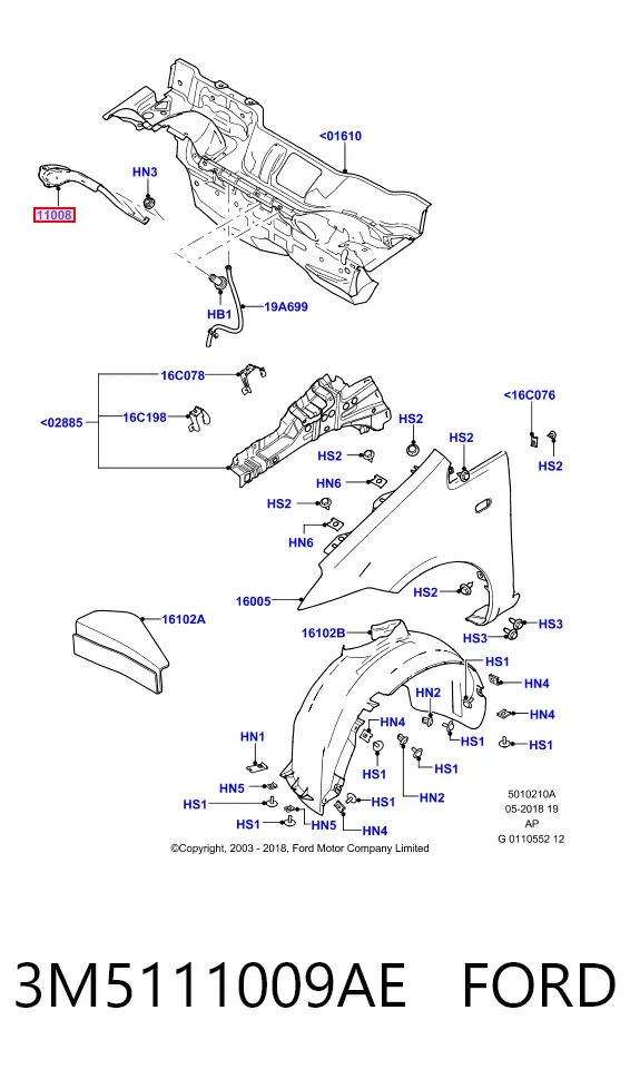  3M5111009AE Ford