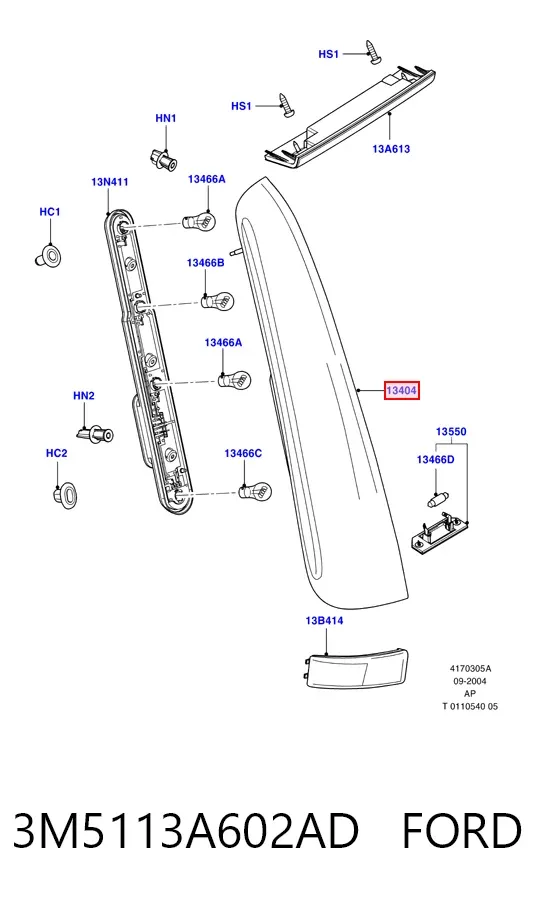Задня права фара 3M5113A602AD Ford