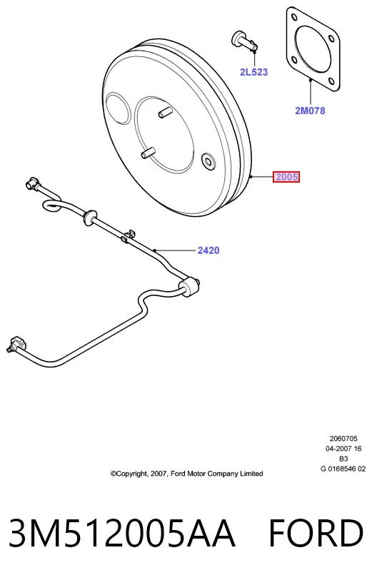 Підсилювач гальм 3M512005AA Ford