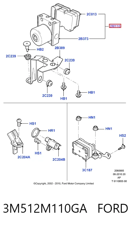 Блок АБС 3M512M110GA Ford