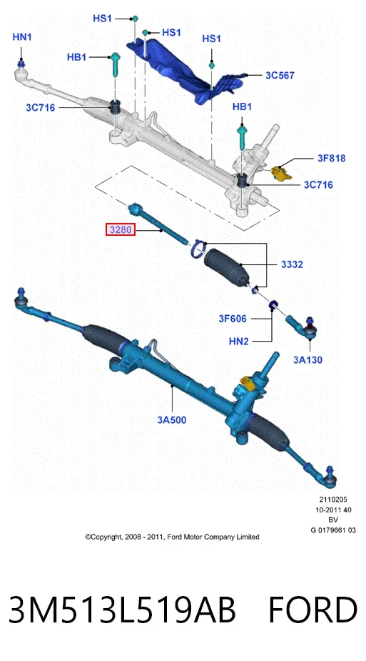 Рульова тяга 3M513L519AB Ford