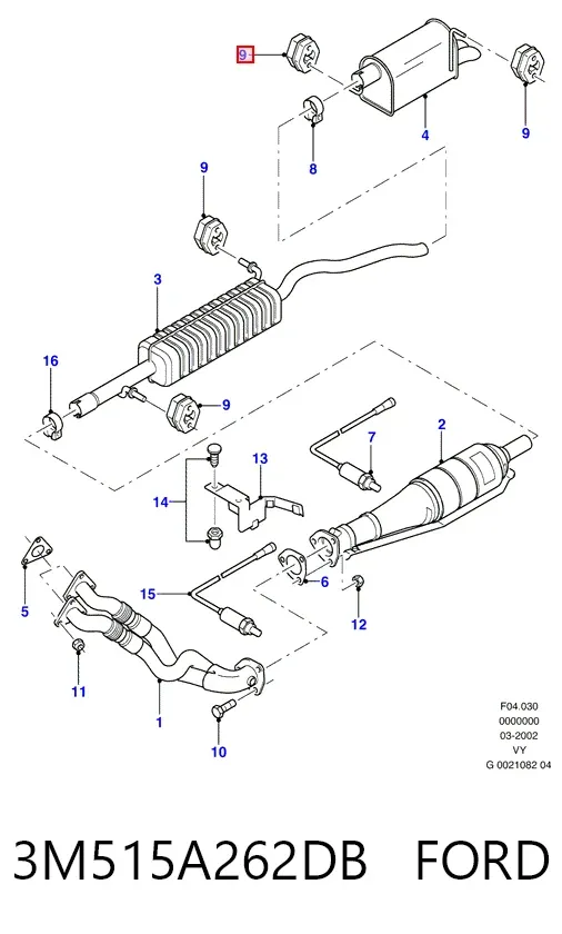 Подушка глушника 3M515A262DB Ford