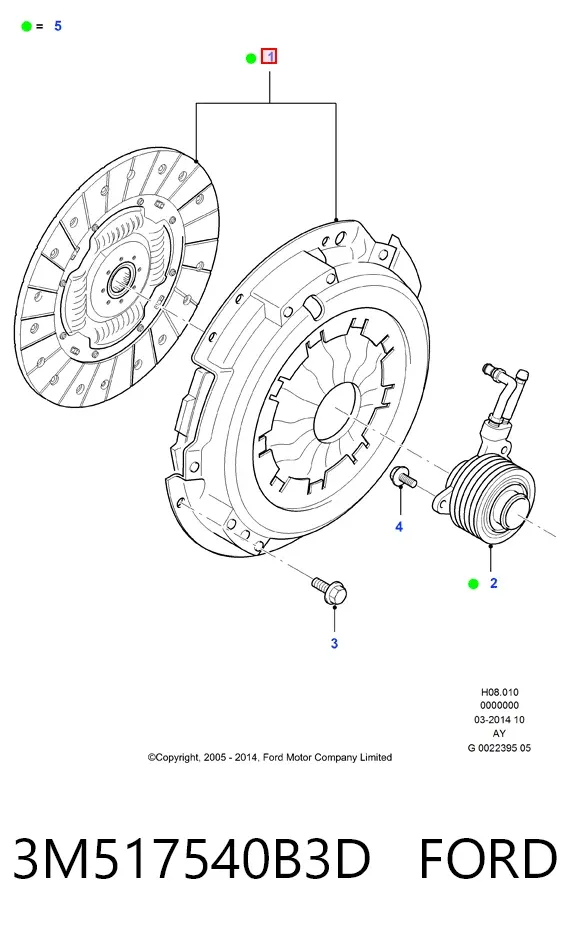 Зчеплення 3M517540B3D Ford