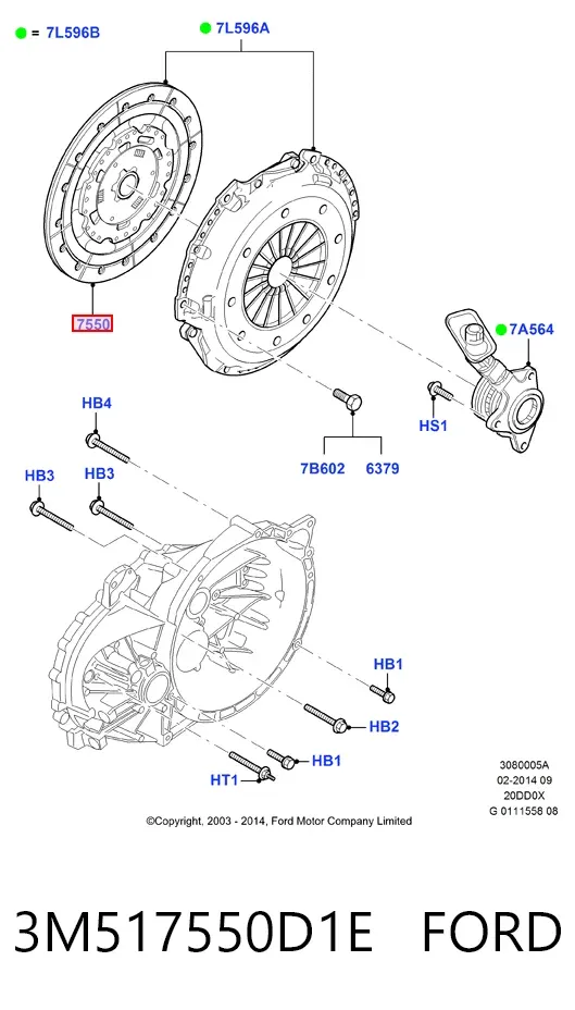 Диск зчеплення 3M517550D1E Ford