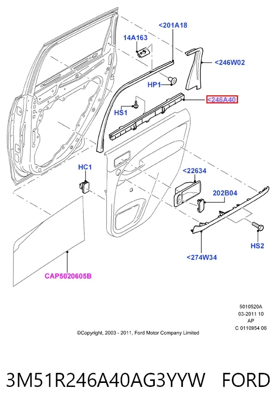  3M51R246A40AG3YYW Ford