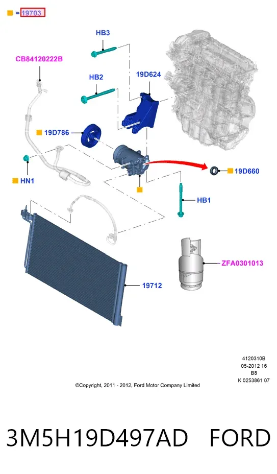 Компресор кондиціонера 3M5H19D497AD Ford
