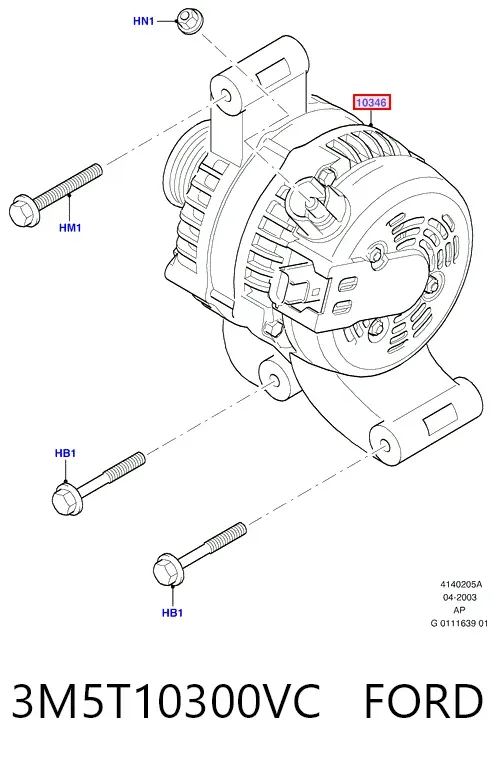 Генератор 3M5T10300VC Ford