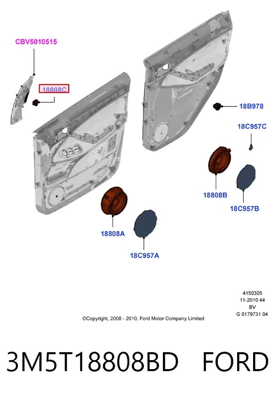 Динамік передньої двері 3M5T18808BD Ford