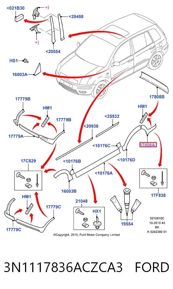  3N1117836ACZCA3 Ford