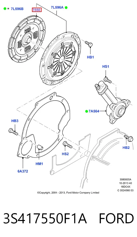 Диск зчеплення 3S417550F1A Ford