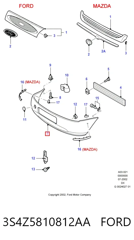 Передній бампер 3S4Z5810812AA Ford