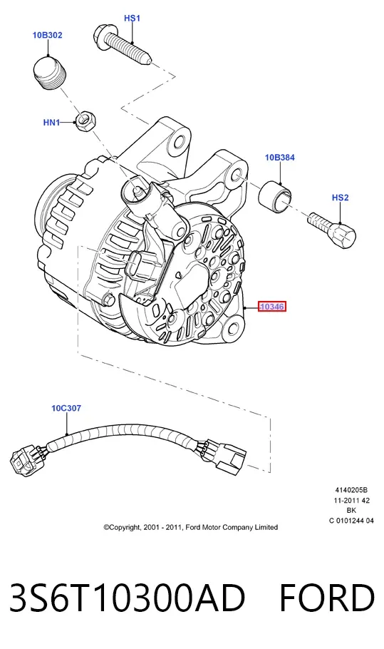 Генератор 3S6T10300AD Ford