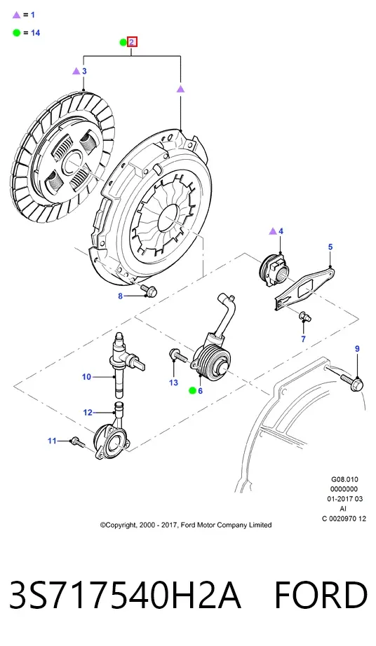 Зчеплення 3S717540H2A Ford