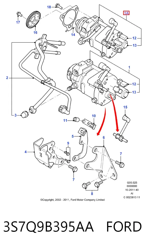 Паливний насос високого тиску 3S7Q9B395AA Ford