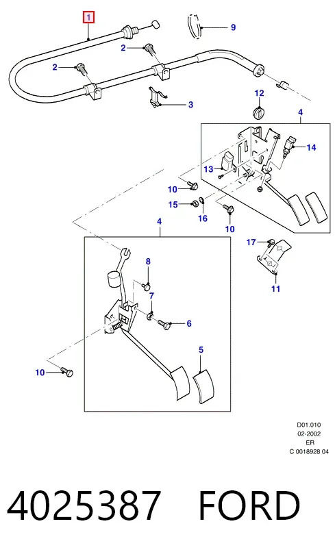 Трос газу 4025387 Ford
