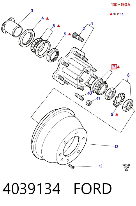 Підшипник задньої ступиці 4039134 Ford
