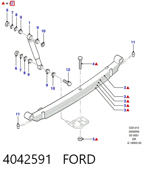 Ресори задні 4042591 Ford