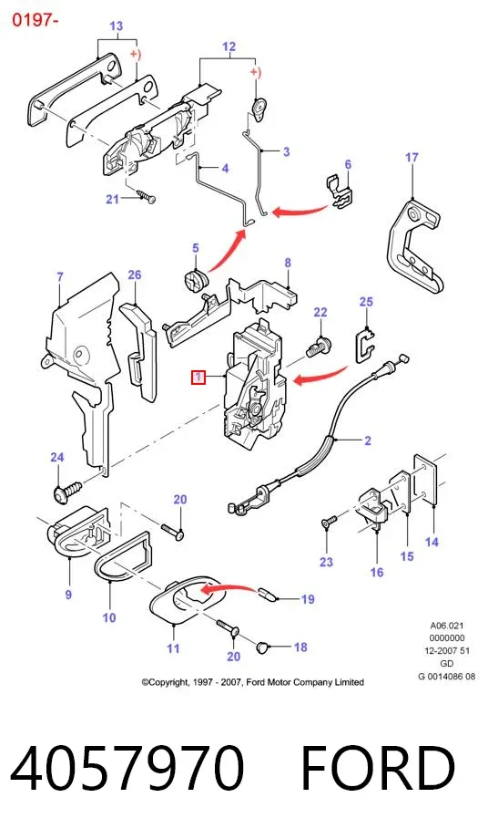 Замок дверки правої передньої 4057970 Ford