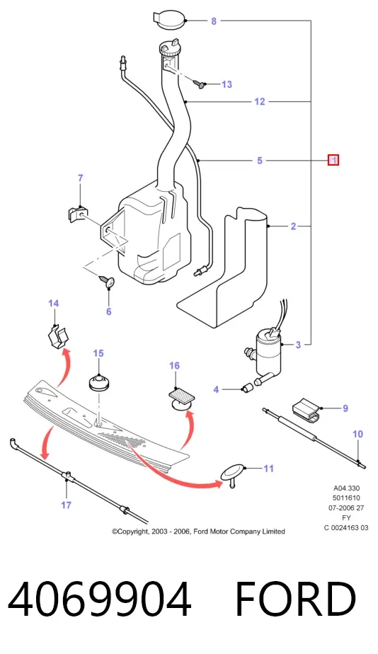 Бачок омивача Ford Transit V
