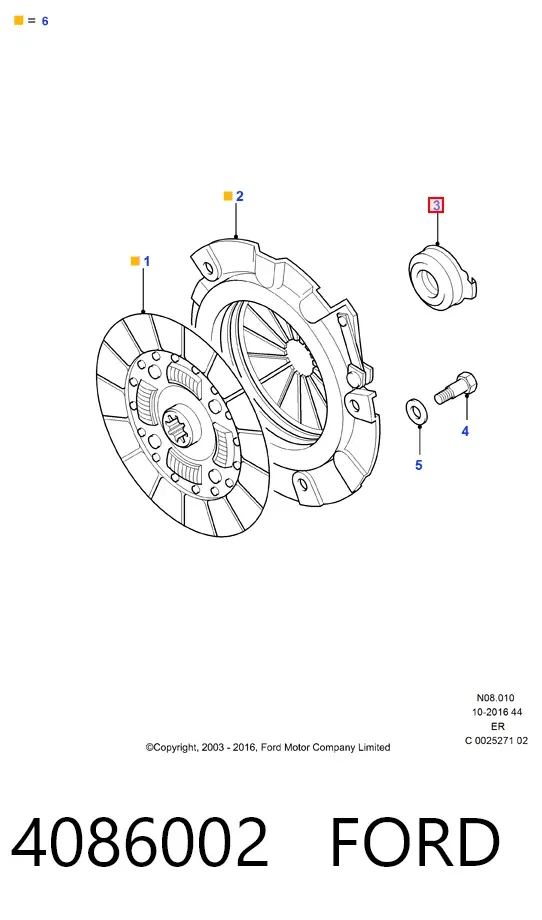 Вижимний підшипник 4086002 Ford
