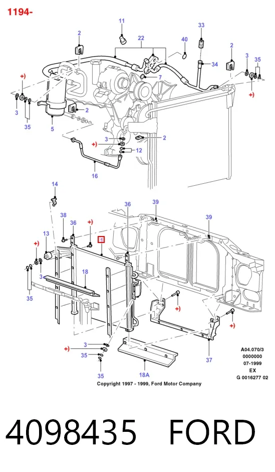 Радіатор кондиціонера 4098435 Ford