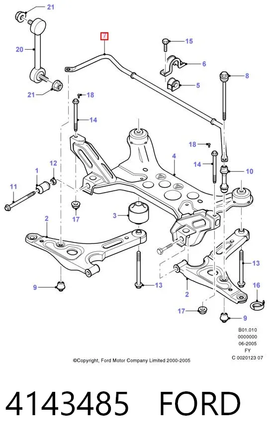 Передній стабілізатор 4143485 Ford