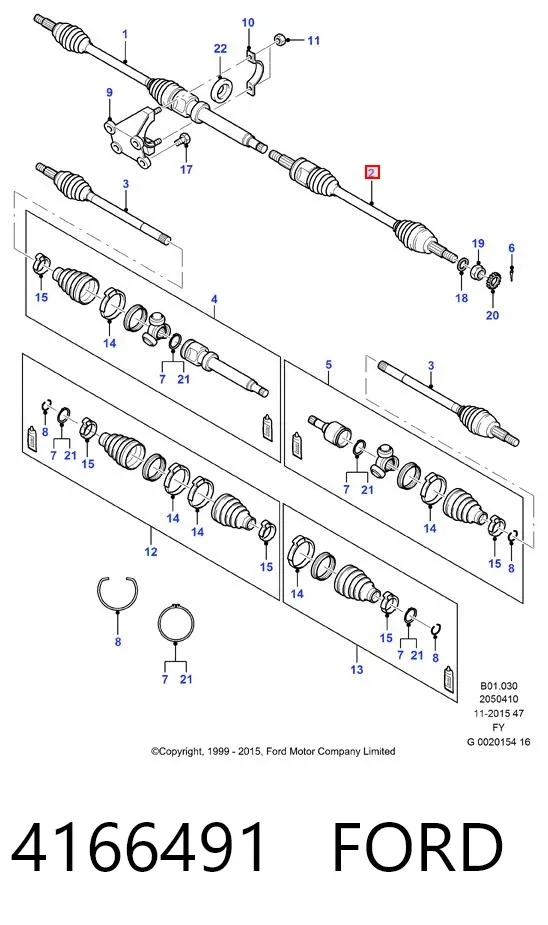 Ліва піввісь 4166491 Ford