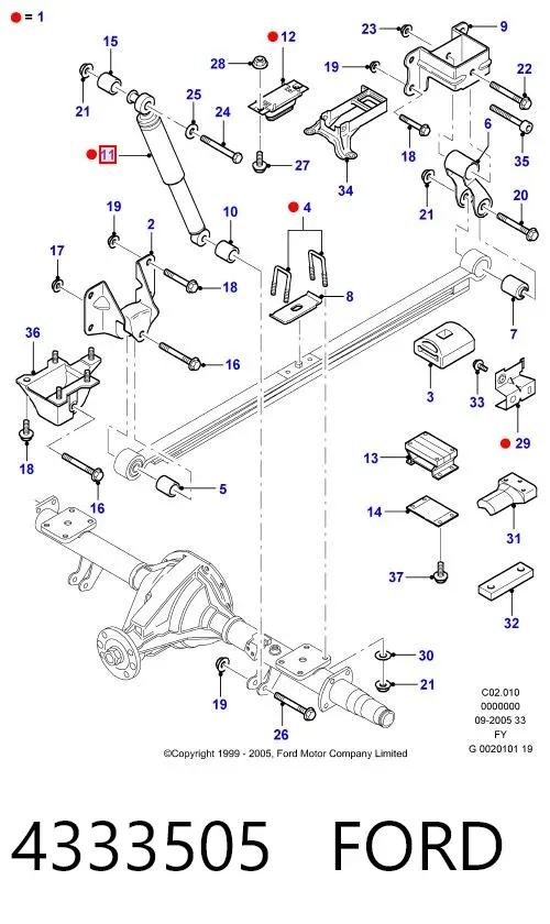 Амортизатор задній 4333505 Ford